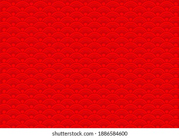 Red abstract seamless pattern vector, Red Chinese background pattern for new years celebrations, Chinese traditional oriental ornament background with red black clouds pattern seamless. illustration.