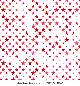 Red abstract seamless pentagram star pattern background - vector design