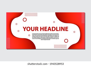 red abstract shape horizontal banner design. design for template and business