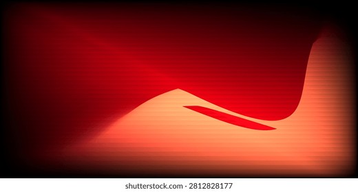 Red abstract shape with layered lines dramatic lighting effect