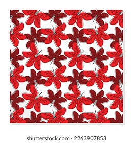 red abstract shape leaf pattern, unique design for beautiful gift wrapping.