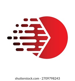 Abstrakte rote Form mit Bewegungsunschärfeeffekt und Farbverlauf-Vektor