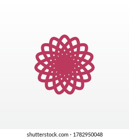 Red Abstract simple business flower spa ornament logo design icon