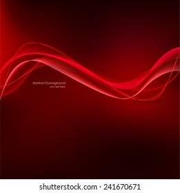 Red abstract soft dark background with wavy lines