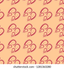 Red abstract spiral seamless pattern. Fashion graphic background design. Modern stylish abstract texture. Colorful template for prints, textiles, wrapping, wallpaper, website etc. Vector illustration
