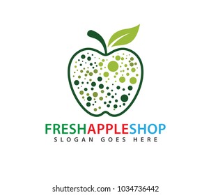 red abstract spring apple fruit vector logo design template