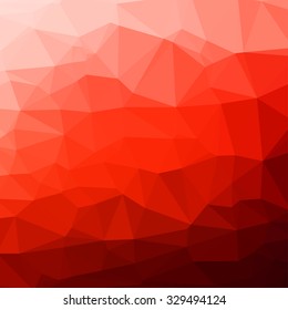 Red abstract square geometric background consisting of colored triangles.
