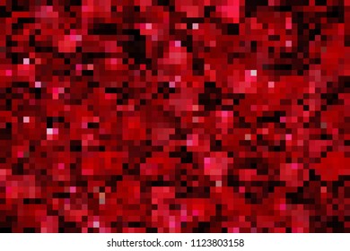 Roter abstrakter quadratischer Pixel-Mosaikhintergrund. Vektorgrafik.