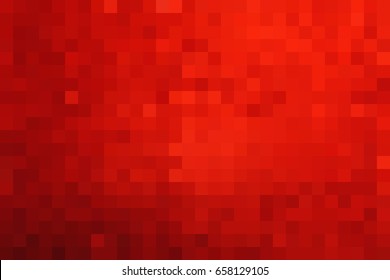 Red Abstract Square Pixel Mosaic Background. Vector Illustration.