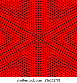 Red abstract technology background with circle perforated speaker grill texture for internet sites, web user interfaces, UI, applications, apps and business presentations. Vector illustration.