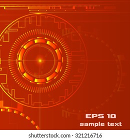 red abstract technology background in computer graphics for websites and games, futuristic illustration