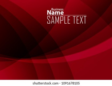 Red abstract template for card or banner. Metal Background with waves and reflections. Business background, silver, illustration. Illustration of abstract background with a metallic element