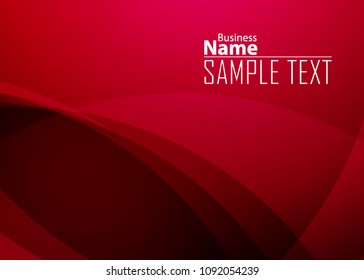 Red abstract template for card or banner. Metal Background with waves and reflections. Business background, silver, illustration. Illustration of abstract background with a metallic element