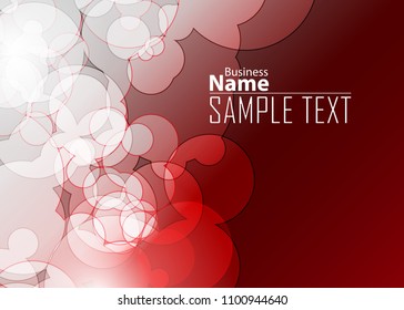 Red abstract template for card or banner. Metal Background with waves and reflections. Business background, silver, illustration. Illustration of abstract background with a metallic element