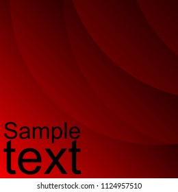 Red abstract template for card or banner. Background with waves and reflections. 