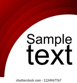 Red abstract template for card or banner. Background with waves and reflections. 