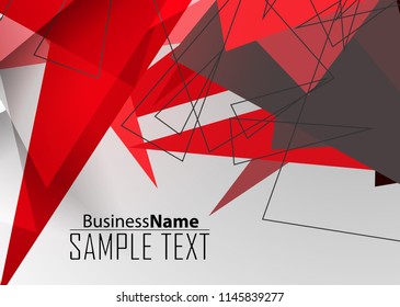 Red abstract template for card or banner. Metal Background with waves and reflections. Business background, silver, illustration. Illustration of abstract background with a metallic element