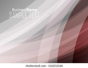 Red abstract template for card or banner. Metal Background with waves and reflections. Business background, silver, illustration. Illustration of abstract background with a metallic element