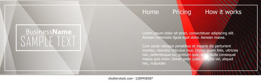 Red abstract template for card or banner. Metal Background with waves and reflections. Business background, silver, illustration. Illustration of abstract background with a metallic element