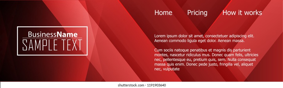 Red abstract template for card or banner. Metal Background with waves and reflections. Business background, silver, illustration. Illustration of abstract background with a metallic element