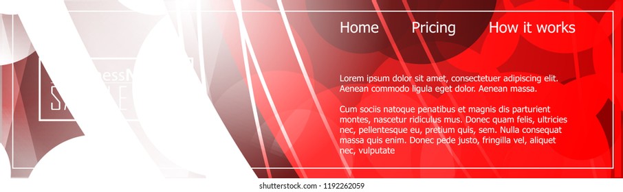 Red abstract template for card or banner. Metal Background with waves and reflections. Business background, silver, illustration. Illustration of abstract background with a metallic element