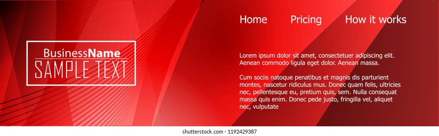 Red abstract template for card or banner. Metal Background with waves and reflections. Business background, silver, illustration. Illustration of abstract background with a metallic element