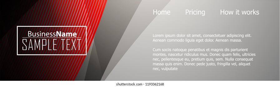 Red abstract template for card or banner. Metal Background with waves and reflections. Business background, silver, illustration. Illustration of abstract background with a metallic element