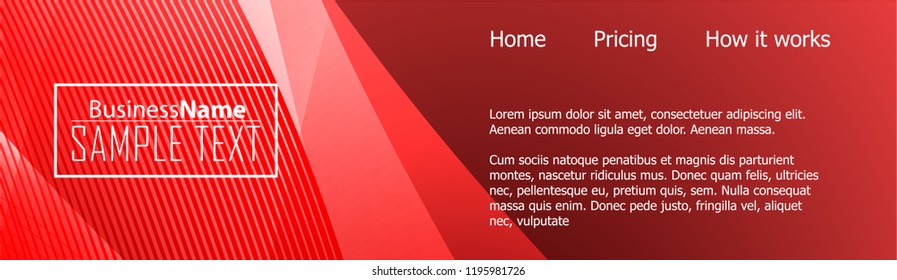 Red abstract template for card or banner. Metal Background with waves and reflections. Business background, silver, illustration. Illustration of abstract background with a metallic element