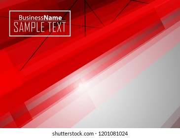 Red abstract template for card or banner. Metal Background with waves and reflections. Business background, silver, illustration. Illustration of abstract background with a metallic element