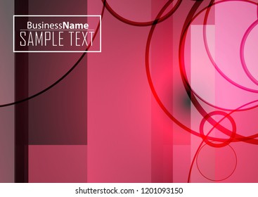 Red abstract template for card or banner. Metal Background with waves and reflections. Business background, silver, illustration. Illustration of abstract background with a metallic element
