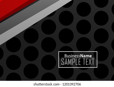 Red abstract template for card or banner. Metal Background with waves and reflections. Business background, silver, illustration. Illustration of abstract background with a metallic element