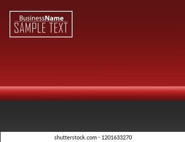 Red abstract template for card or banner. Metal Background with waves and reflections. Business background, silver, illustration. Illustration of abstract background with a metallic element