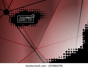 Red abstract template for card or banner. Metal Background with waves and reflections. Business background, silver, illustration. Illustration of abstract background with a metallic element
