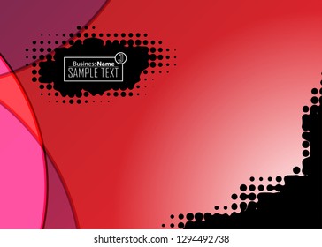 Red abstract template for card or banner. Metal Background with waves and reflections. Business background, silver, illustration. Illustration of abstract background with a metallic element