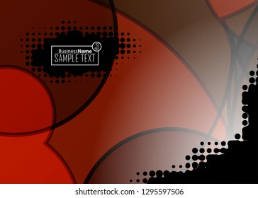 Red abstract template for card or banner. Metal Background with waves and reflections. Business background, silver, illustration. Illustration of abstract background with a metallic element