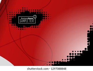 Red abstract template for card or banner. Metal Background with waves and reflections. Business background, silver, illustration. Illustration of abstract background with a metallic element
