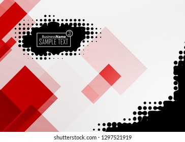 Red abstract template for card or banner. Metal Background with waves and reflections. Business background, silver, illustration. Illustration of abstract background with a metallic element