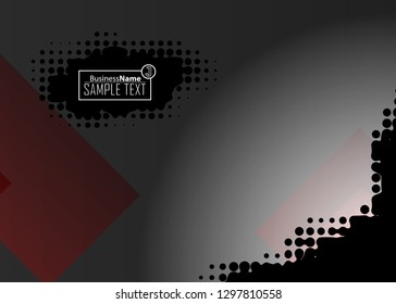 Red abstract template for card or banner. Metal Background with waves and reflections. Business background, silver, illustration. Illustration of abstract background with a metallic element