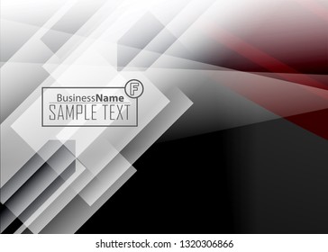 Red abstract template for card or banner. Metal Background with waves and reflections. Business background, silver, illustration. Illustration of abstract background with a metallic element