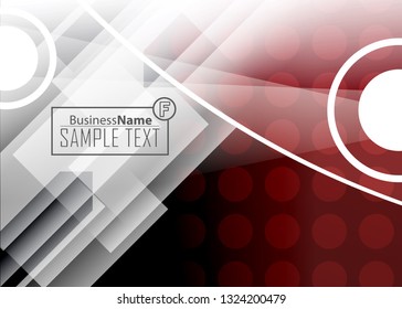 Red abstract template for card or banner. Metal Background with waves and reflections. Business background, silver, illustration. Illustration of abstract background with a metallic element