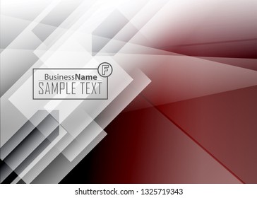 Red abstract template for card or banner. Metal Background with waves and reflections. Business background, silver, illustration. Illustration of abstract background with a metallic element