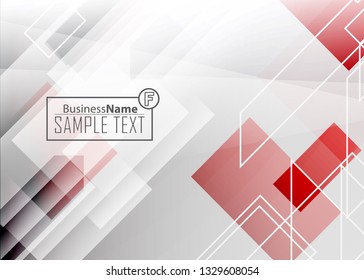 Red abstract template for card or banner. Metal Background with waves and reflections. Business background, silver, illustration. Illustration of abstract background with a metallic element