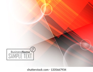 Red abstract template for card or banner. Metal Background with waves and reflections. Business background, silver, illustration. Illustration of abstract background with a metallic element