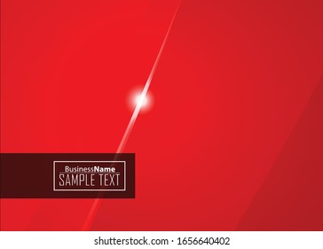 Red abstract template for card or banner. Metal Background with waves and reflections. Business background, silver, illustration. Illustration of abstract background with a metallic element