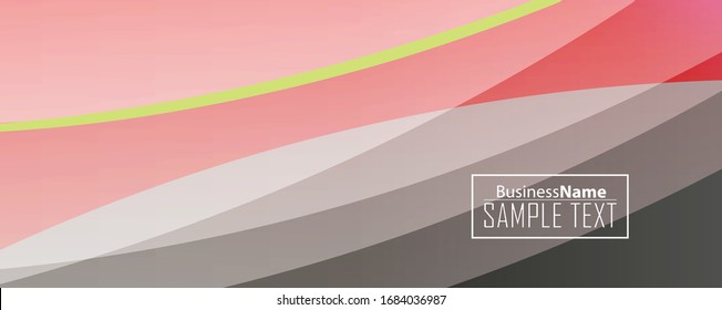 Red abstract template for card or banner. Metal Background with waves and reflections. Business background, silver, illustration. Illustration of abstract background with a metallic element
