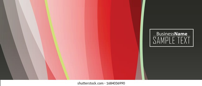 Red abstract template for card or banner. Metal Background with waves and reflections. Business background, silver, illustration. Illustration of abstract background with a metallic element