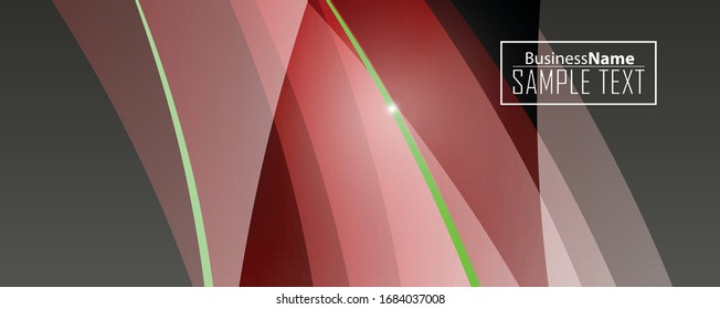 Red abstract template for card or banner. Metal Background with waves and reflections. Business background, silver, illustration. Illustration of abstract background with a metallic element