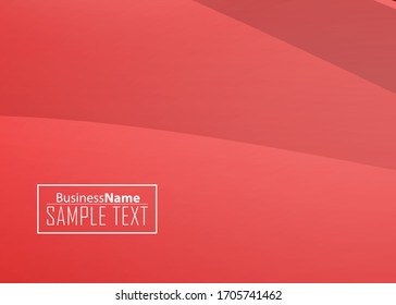 Red abstract template for card or banner. Metal Background with waves and reflections. Business background, silver, illustration. Illustration of abstract background with a metallic element