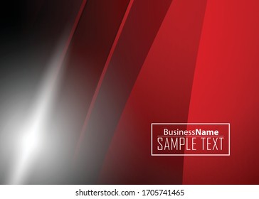 Red abstract template for card or banner. Metal Background with waves and reflections. Business background, silver, illustration. Illustration of abstract background with a metallic element