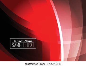 Red abstract template for card or banner. Metal Background with waves and reflections. Business background, silver, illustration. Illustration of abstract background with a metallic element